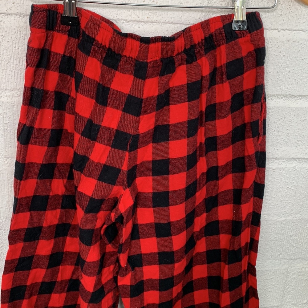 Sleep Chic Flannel Drawstring Red Sweatpants Sz S… - image 5